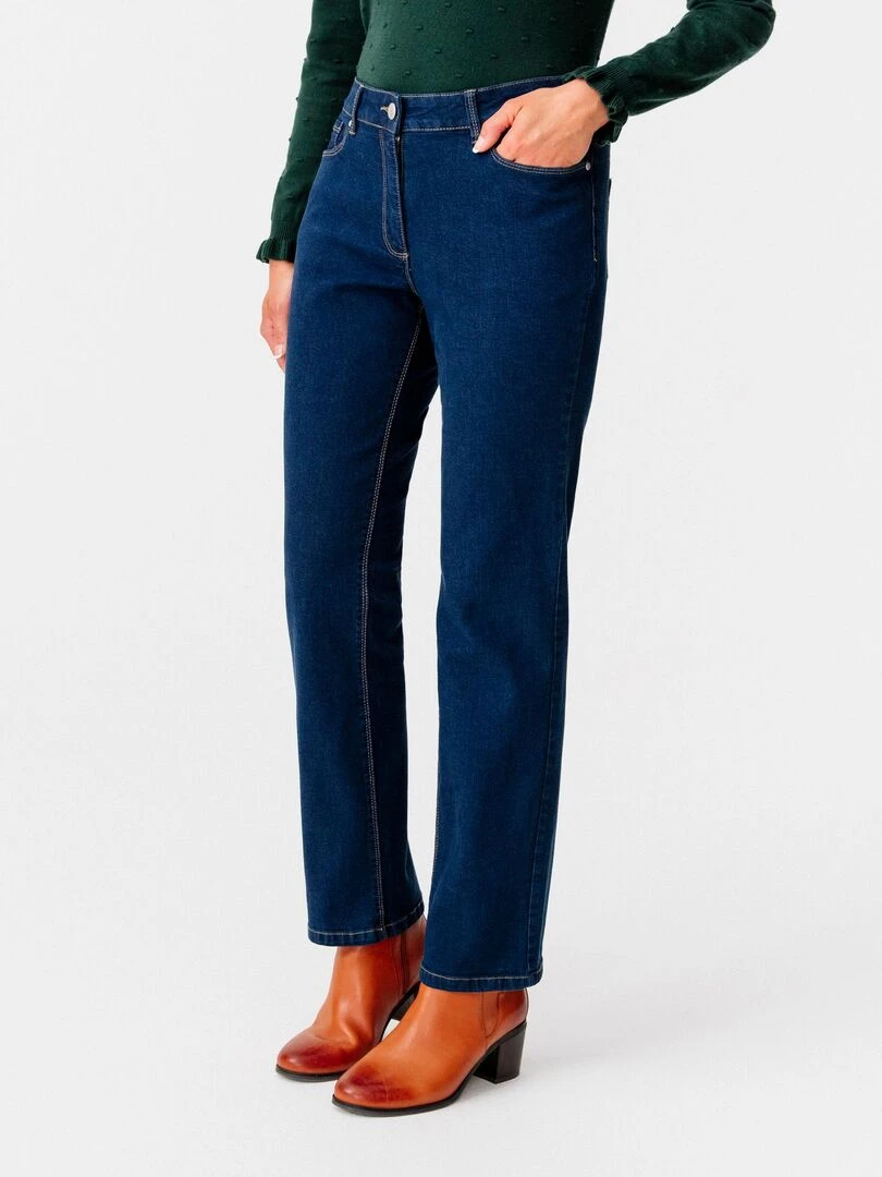 Pantalon denim coupe droite Perfect Fit by Damart Damart Bleu foncé
