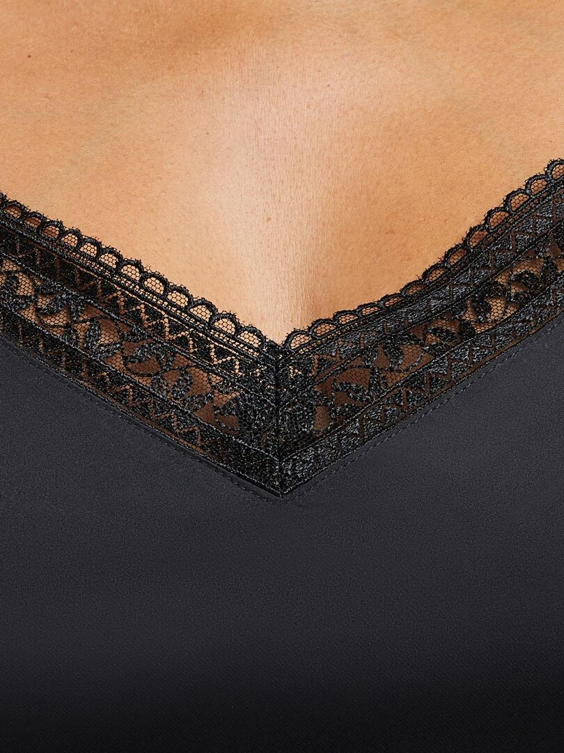 Nuisette satin Chimene   RougeGorge Lingerie   Noir
