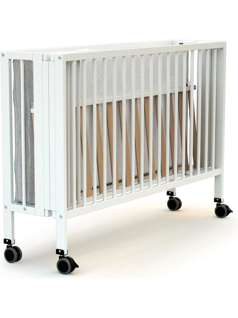 AT4 Lit bébé pliant ESSENTIEL en bois Blanc
