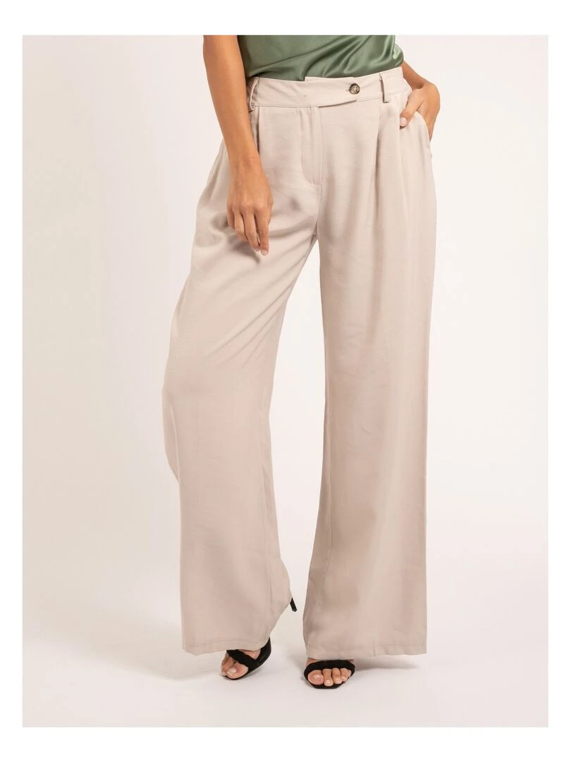 Pantalon large ELIRESS Beige