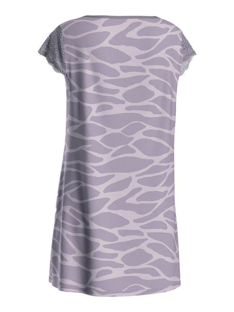 Chemise de nuit courte à motif d'écume Benita   Gris