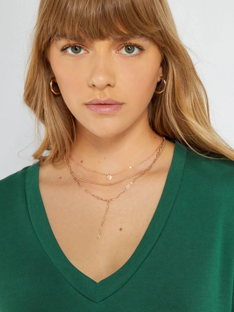 T shirt manches courtes matière douce   Vert