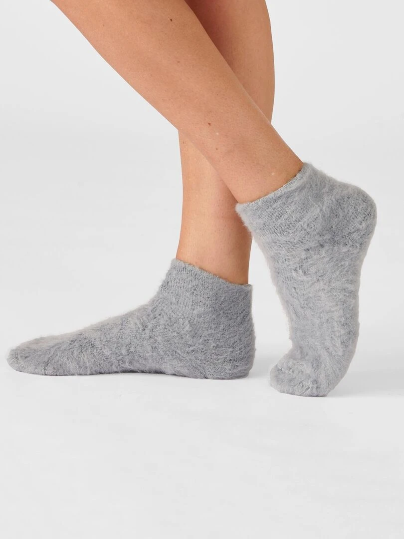 Mi chaussettes de lit réversibles Thermolactyl. Damart Gris perle
