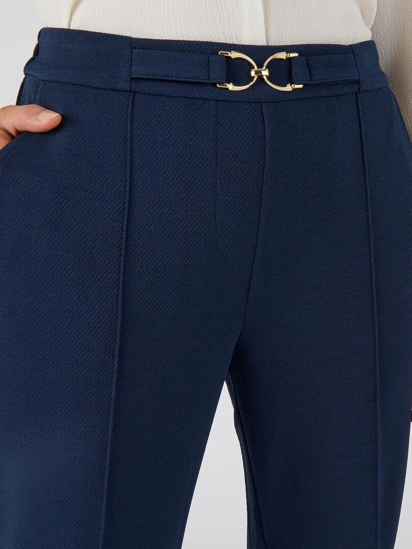 Pantalon crêpe enfilable à boucles Damart Bleu marine