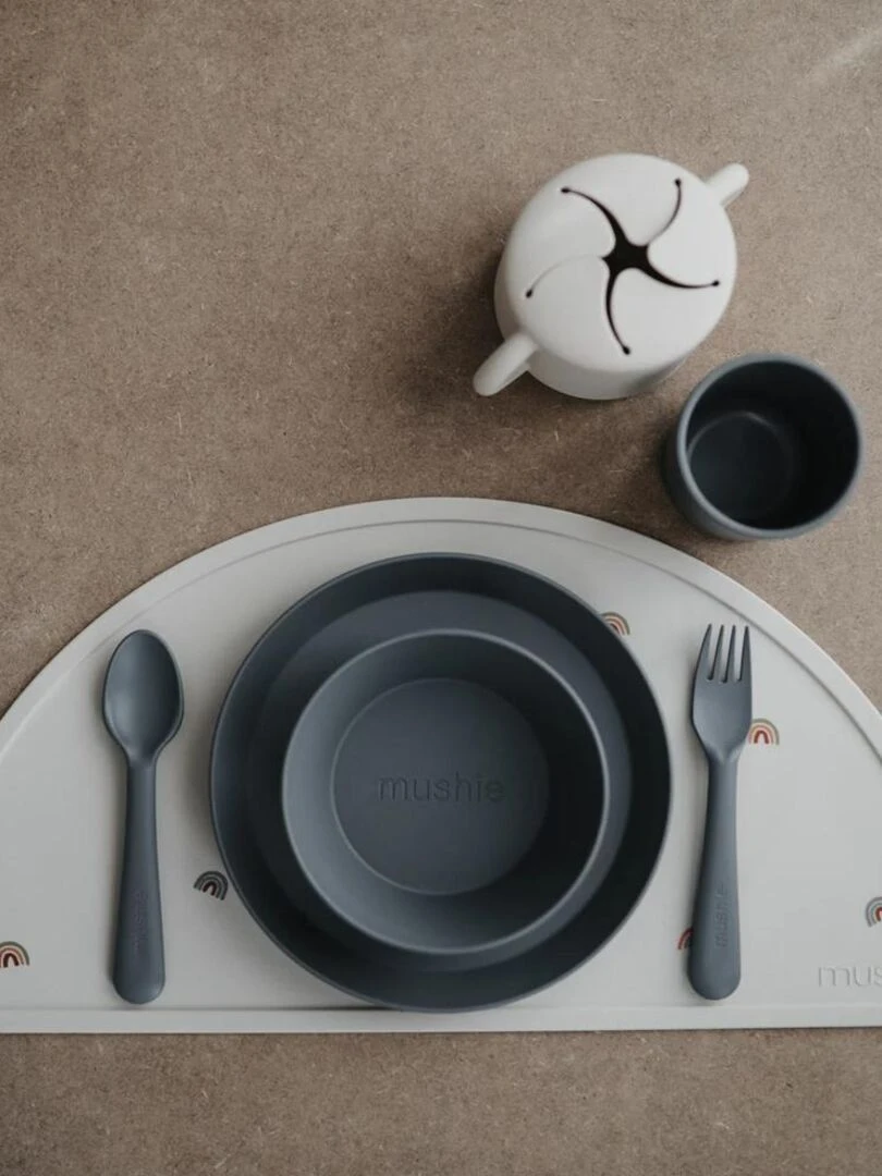 Lot de 2 assiettes rondes Mushie Gris Mushie Gris