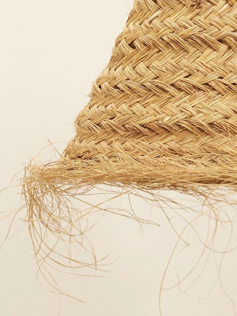 Abat jour cône fibre de palmier Beige