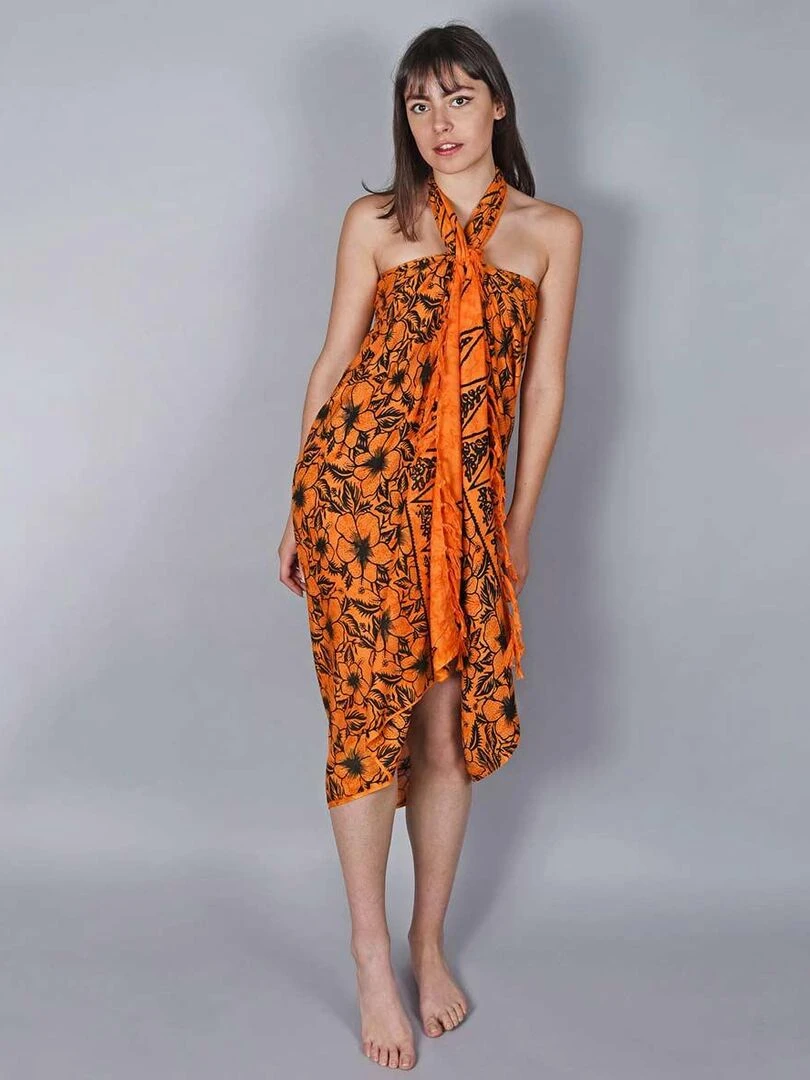 Paréo Batik Lotus Orange