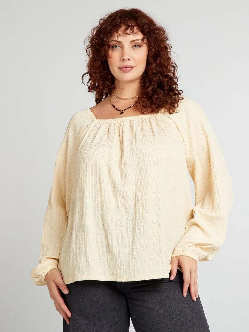 Blouse en maille crêpe   Beige