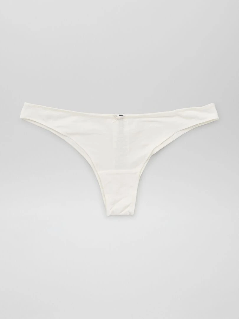 Lot de 3 tangas en coton stretch   kaki/beige/écru