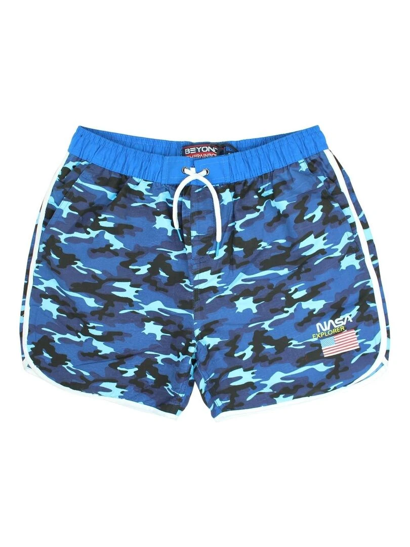 Nasa Short De Bain homme imprimé logo Bleu