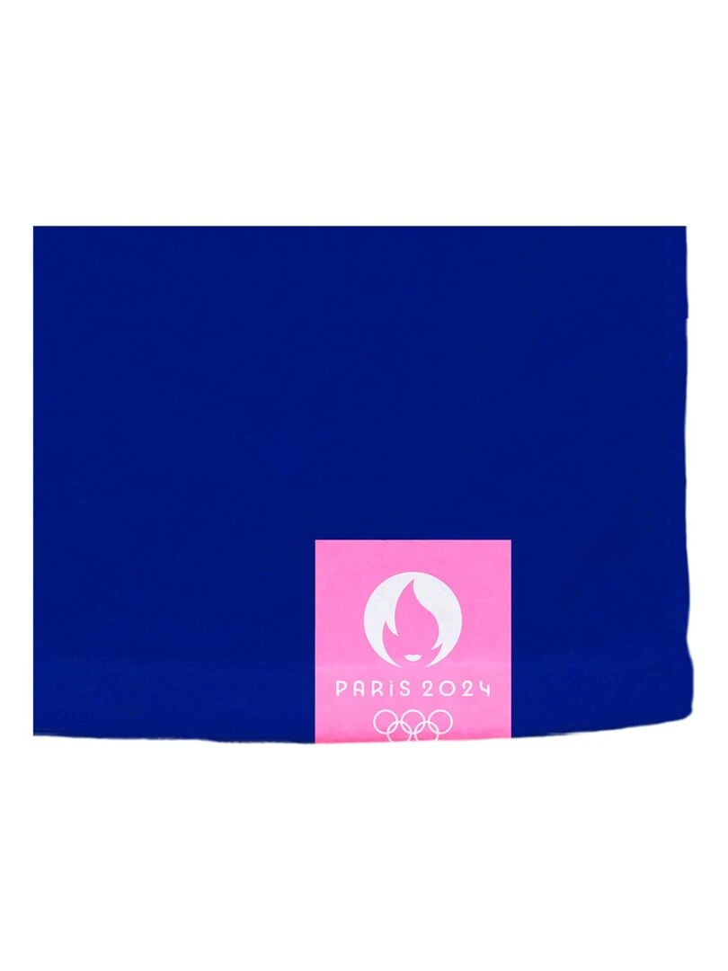 Drap de plage imprimé 100% coton  PARIS 2024 JEUX OLYMPIQUES COEUR   Bleu marine