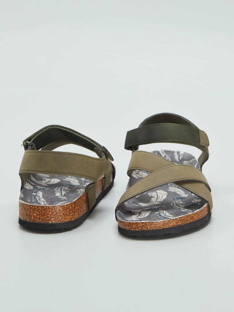 Sandales à scratch   Kaki