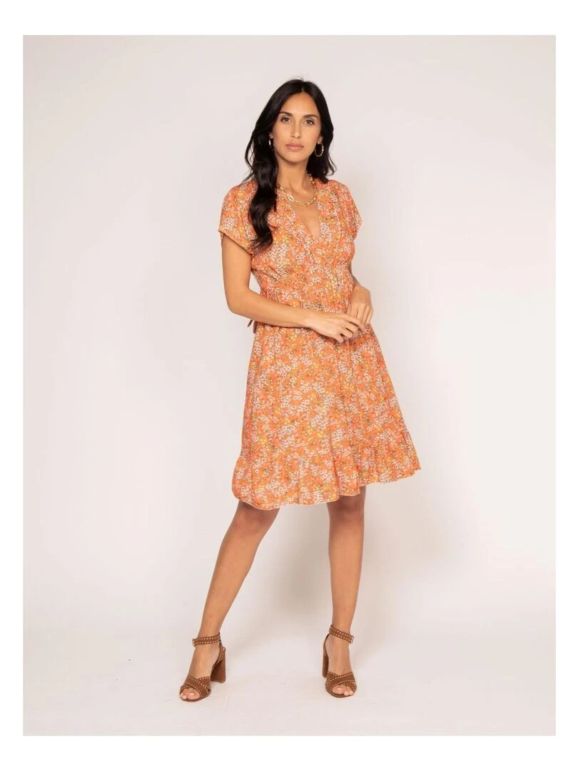 Robe courte motifs IJONA Orange