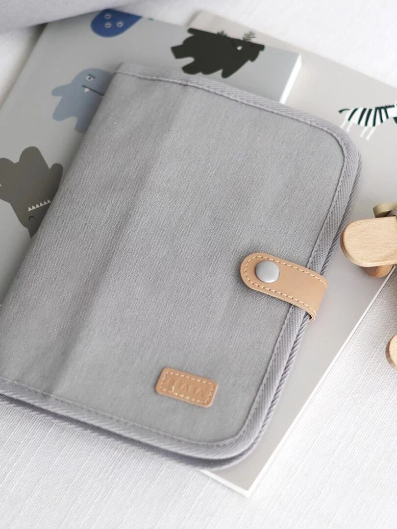 Protège carnet de santé Canvas gris perle Gris