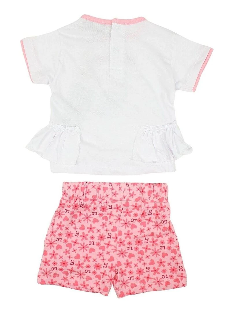 Lee Cooper Ensemble T shirt short bébé fille Imprimé Lee Cooper Rose