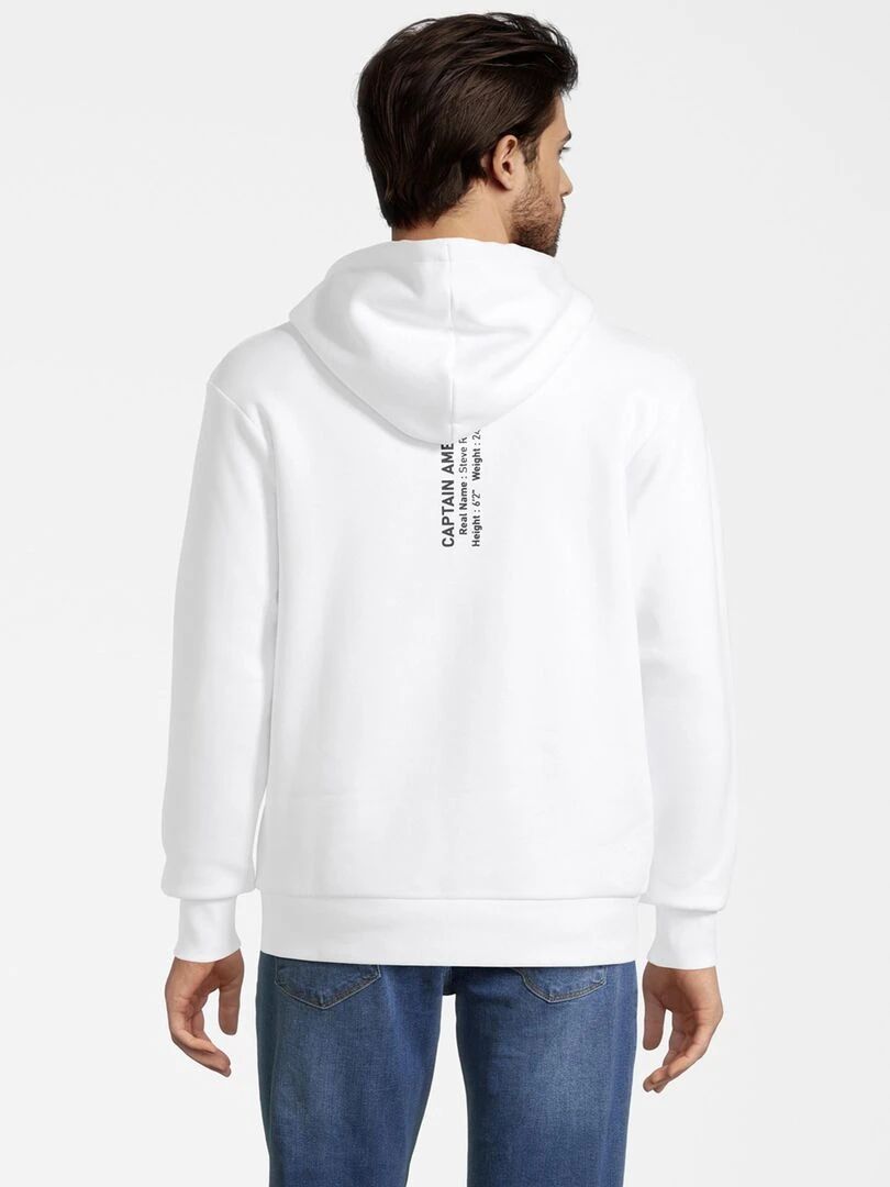 Sweat à capuche adulte Logo Marvel Captain America Polycoton Blanc XXL Blanc