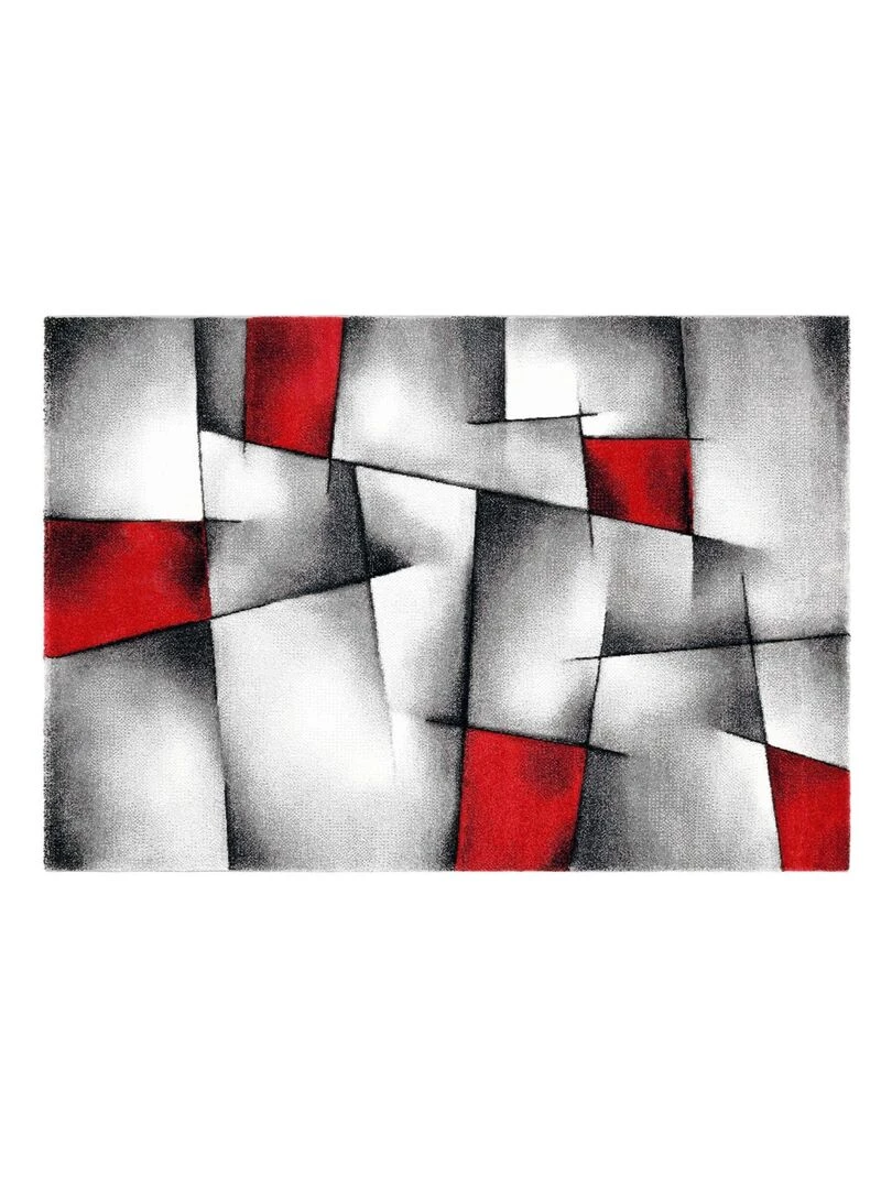 Tapis géométrique et asymétrique Rouge