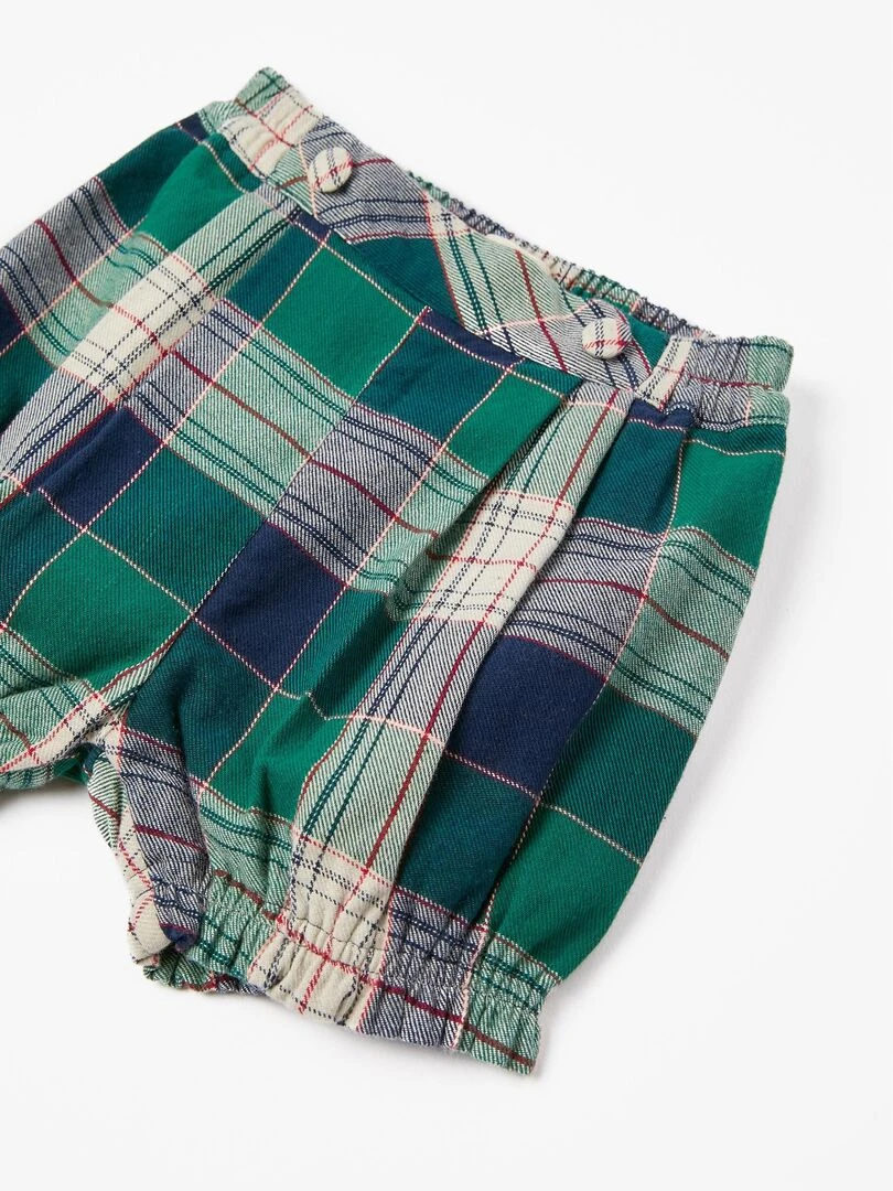 Shorts à carreaux en coton pour bébé fille 'You&Me'  NOËL   Bleu foncé