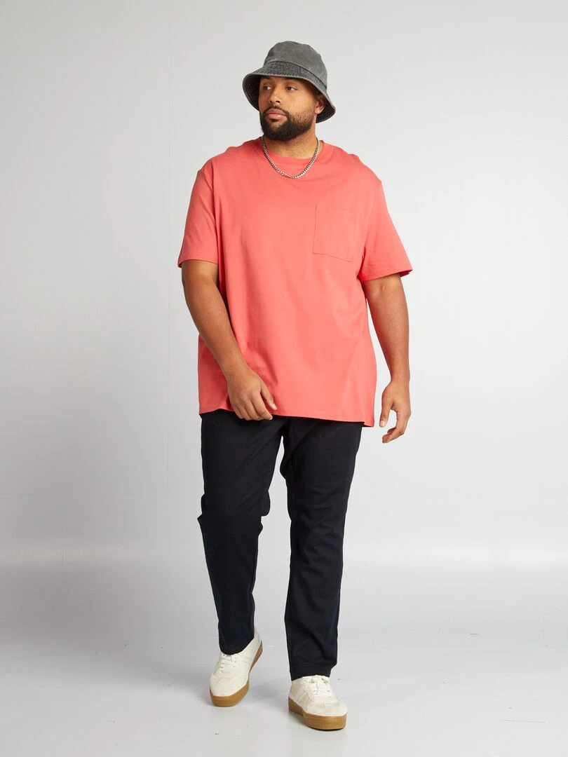 T shirt en jersey uni   Orange vif