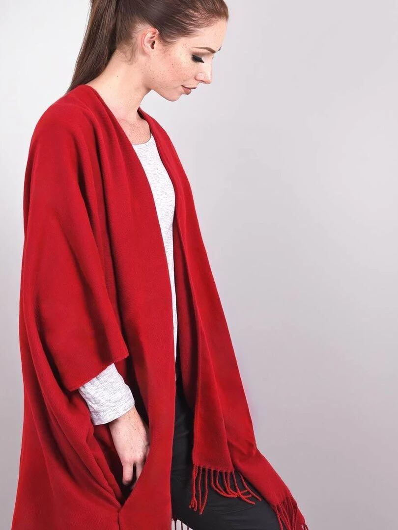 Poncho poches Casa Fabriqué en France Rouge