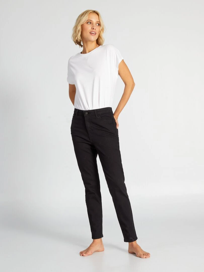Pantalon slim en denim L34 NOIR