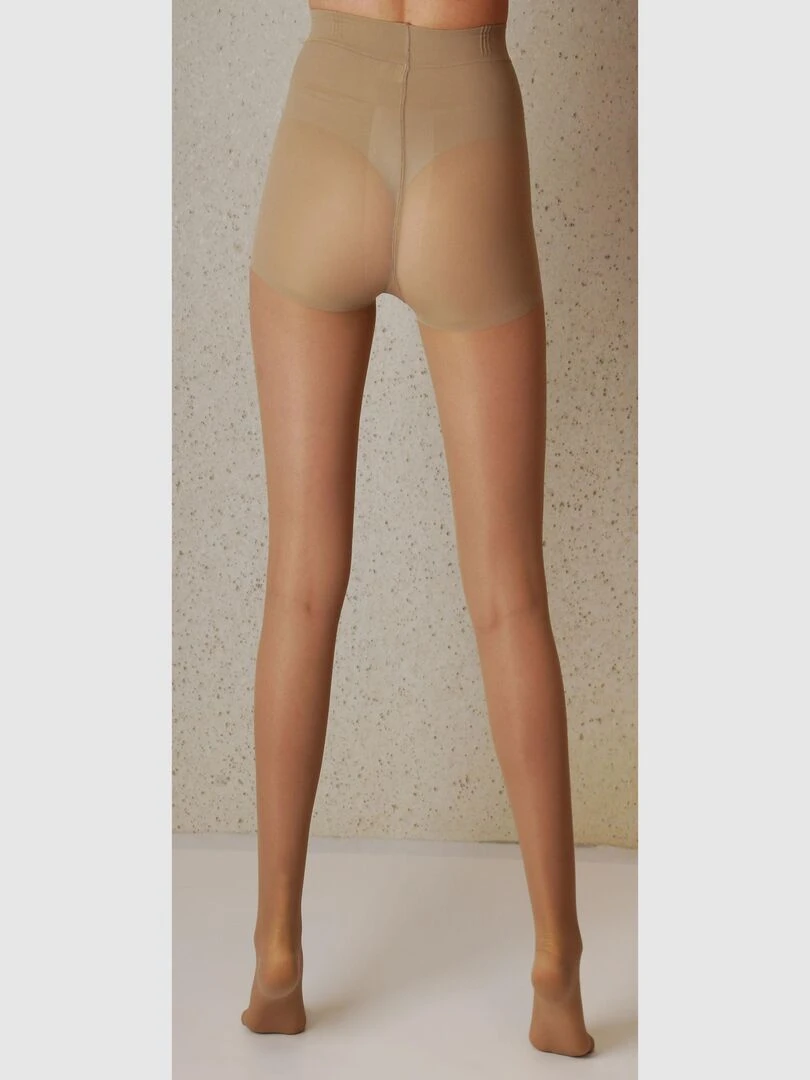 140 Youg Collants avec Compression Forte et Culotte Gainante   Beige