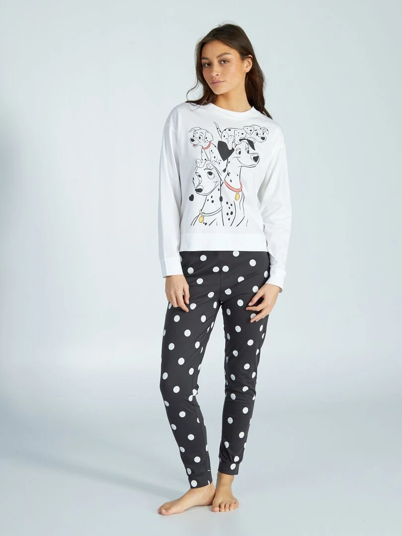 Pyjama long 'Dalmatien' 2 pièces Blanc dalmatien