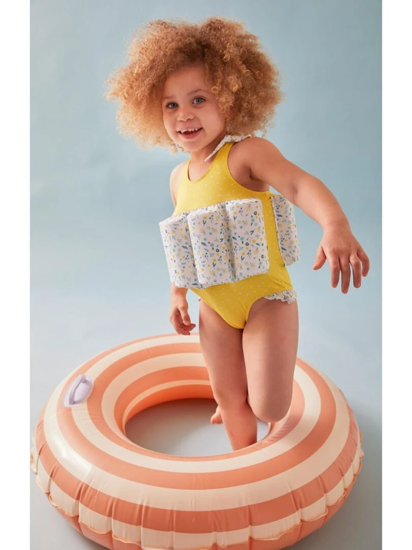 Maillot bouée à imprimés  jaune/bleu   Archimède   Jaune