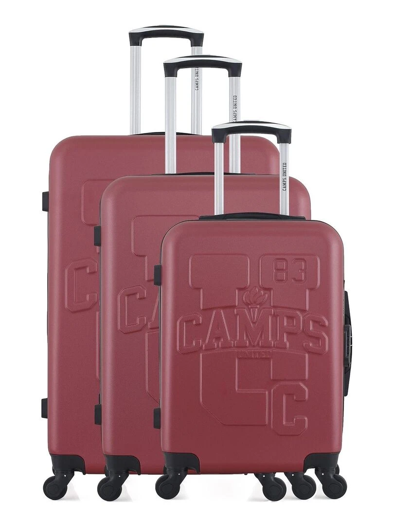 CAMPS UNITED SET DE 3 VALISES ABS MASSACHUSETTS Bordeaux