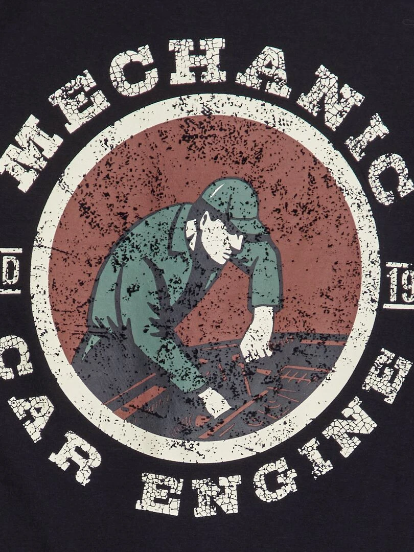 Tee shirt avec imprimé dos   Noir