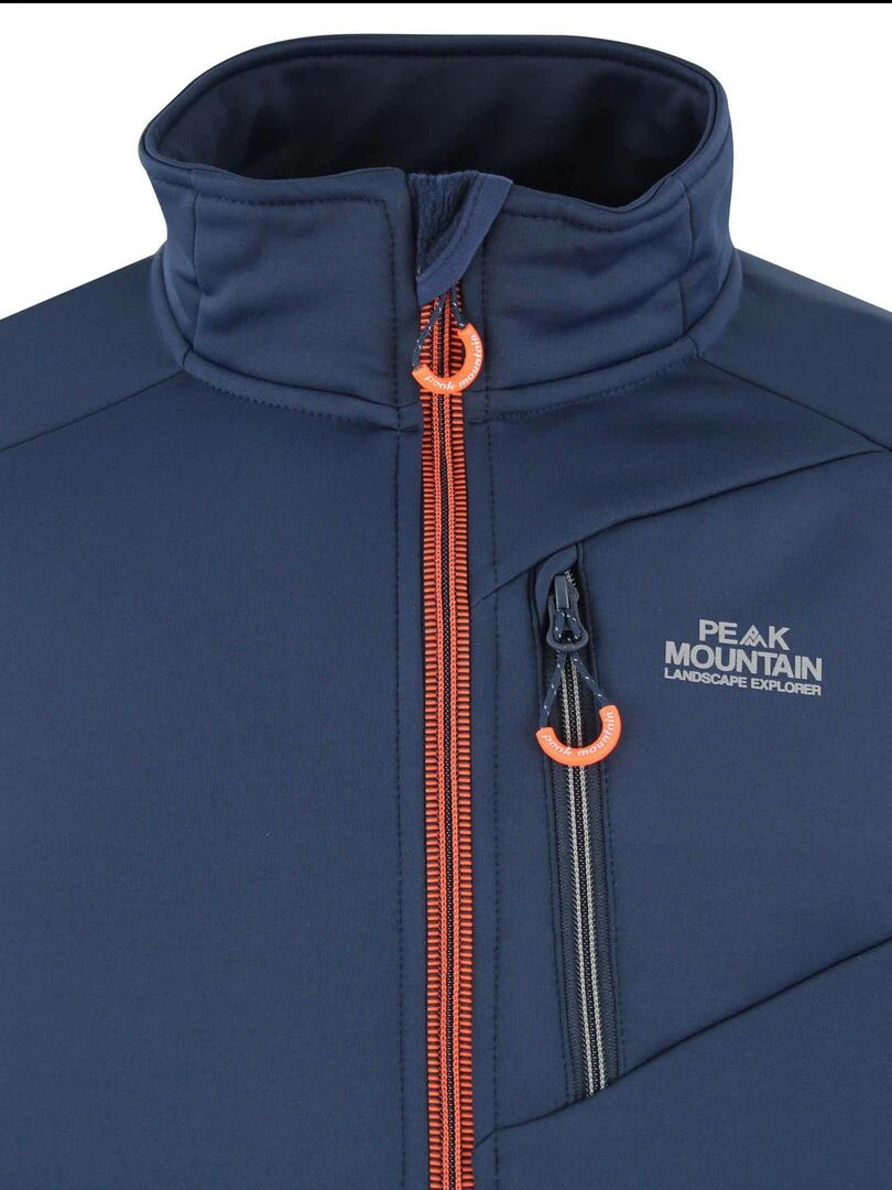 Blouson polarshell homme CLIMO   PEAK MOUNTAIN   Bleu marine
