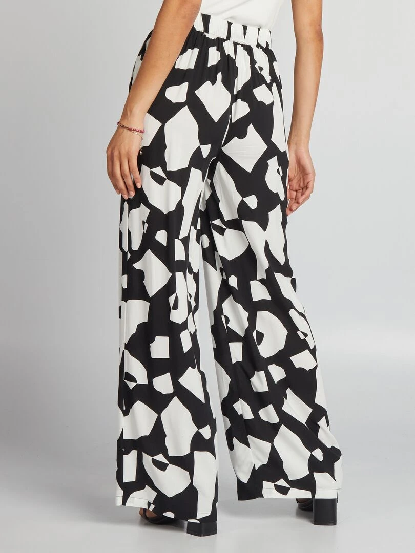 Pantalon large imprimé   Noir