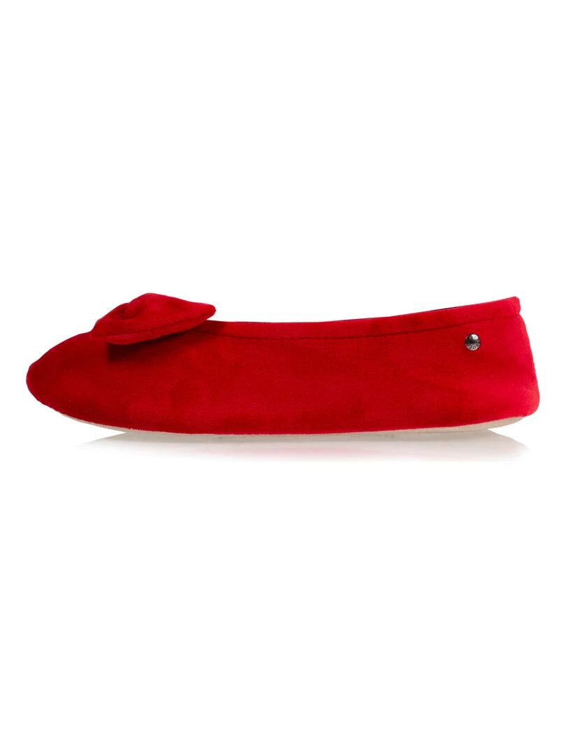 Chaussons ballerines Femme Grand Noeud Rouge   Rouge