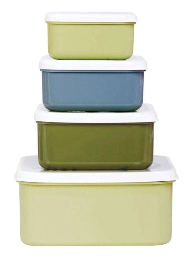 Lot de 4 boîtes à goûter Dinosaure   Vert