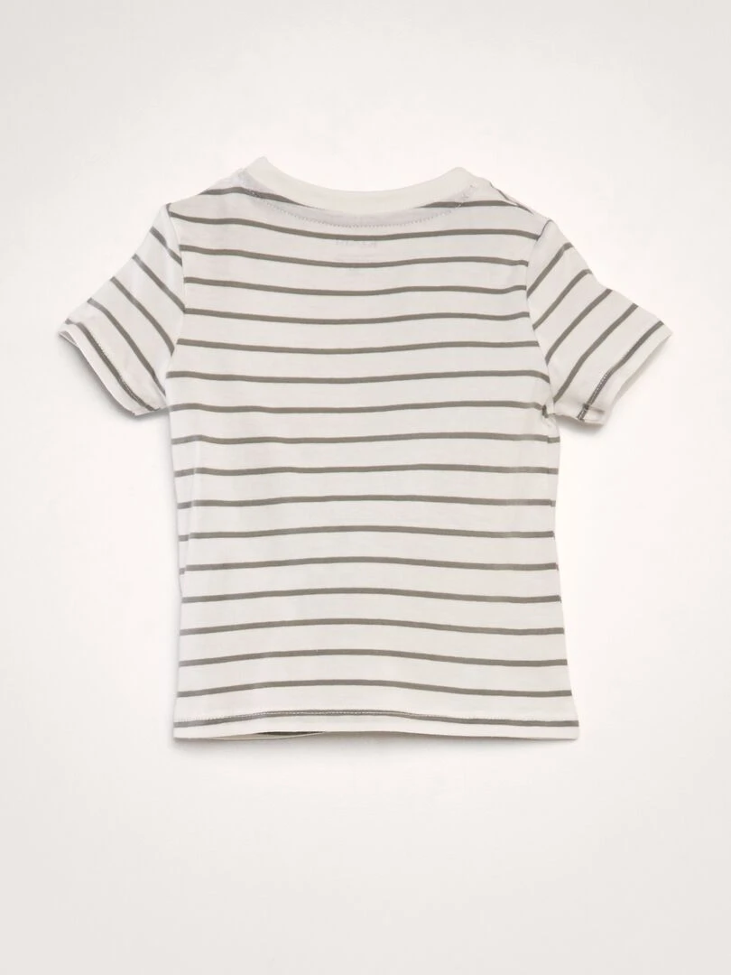 Ensemble salopette + short   2 pièces   Kaki/blanc