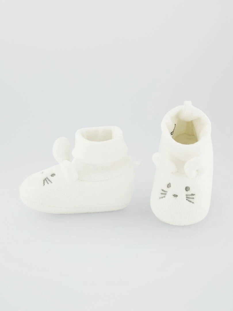 Chaussons 'Lapin'   Blanc