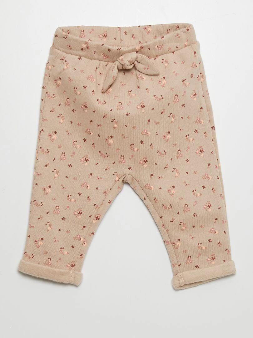 Pantalon sarouel Beige/fleuri