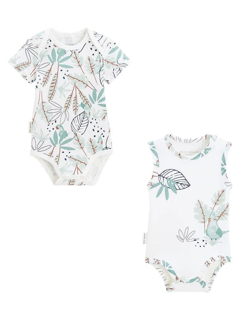 Lot de 2 bodies bébé manches courtes Belem Bleu