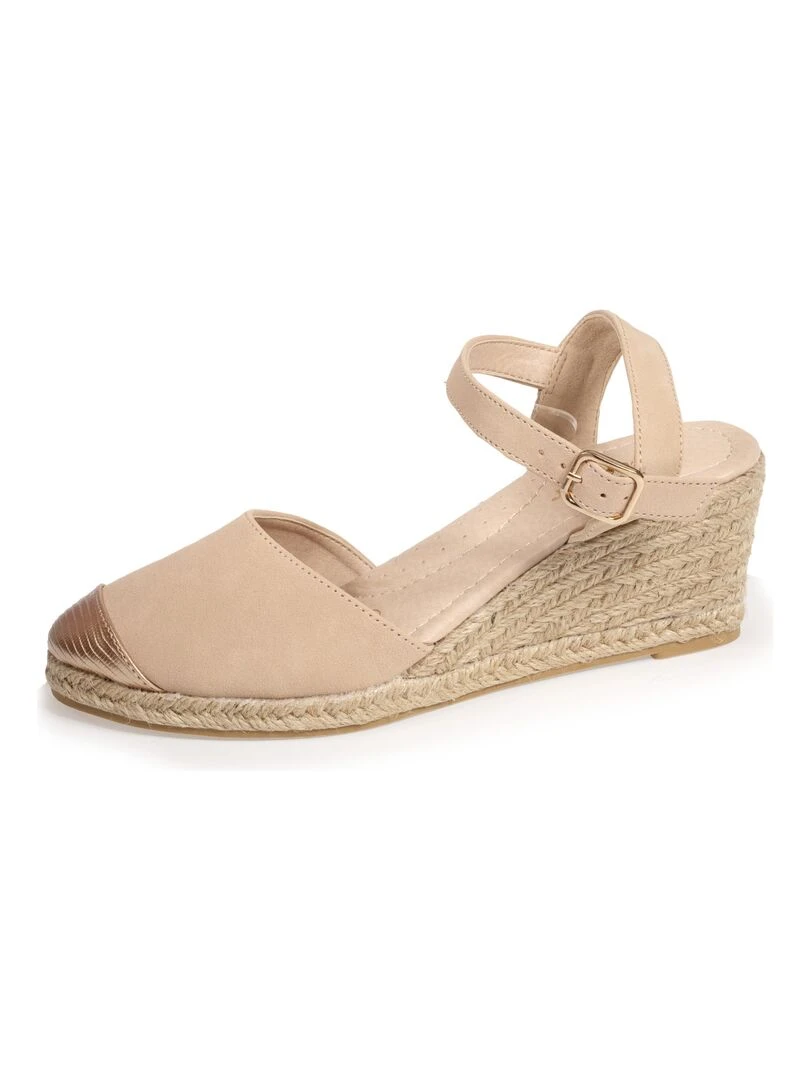 Espadrilles fermées Femme talon Nude Beige