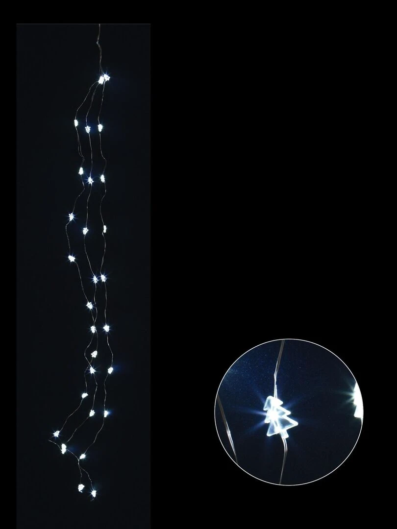 Branche lumineuse 30 Led sapins Blanc