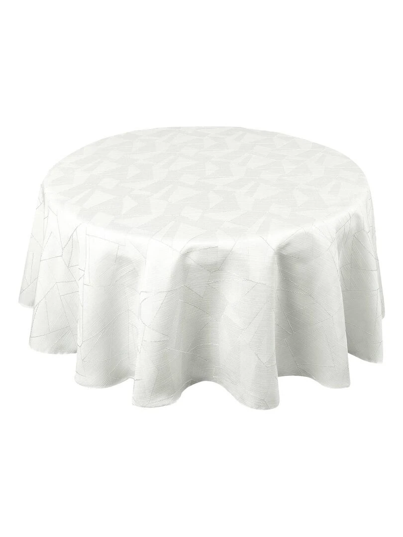 Nappe ronde outdoor aux motifs graphiques Ecru