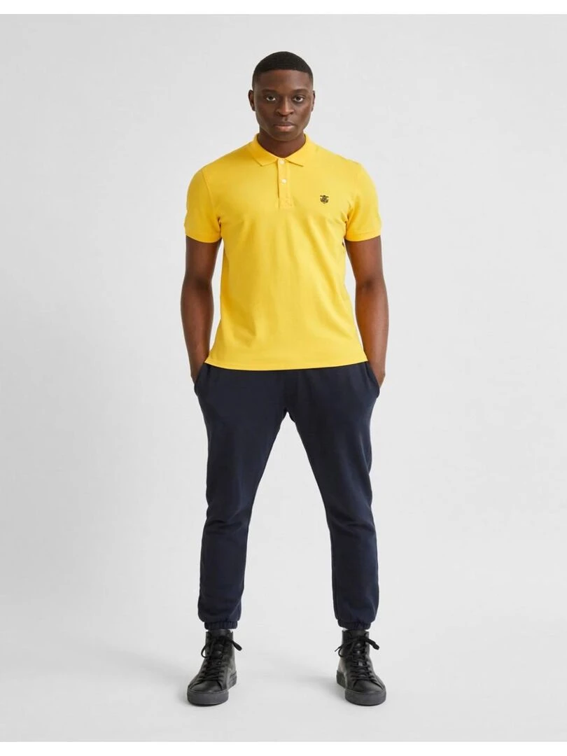 Polo manches courtes Selected Jaune
