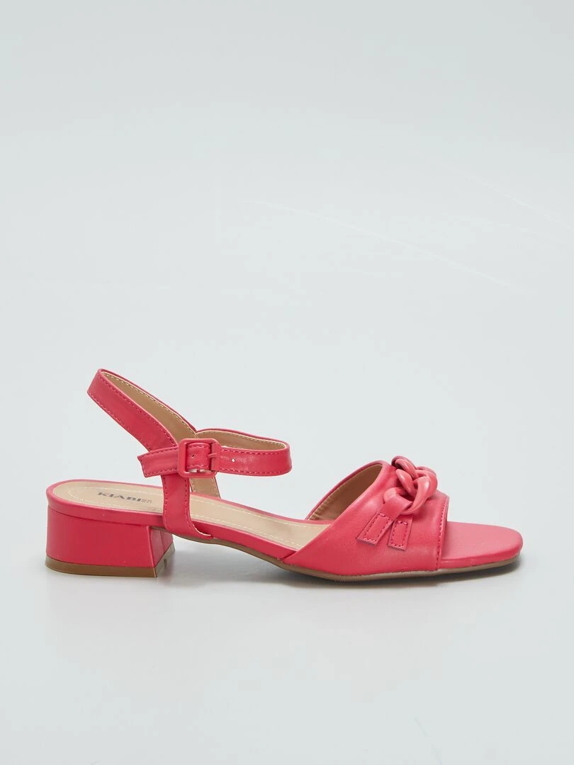 Sandales à talon Rouge
