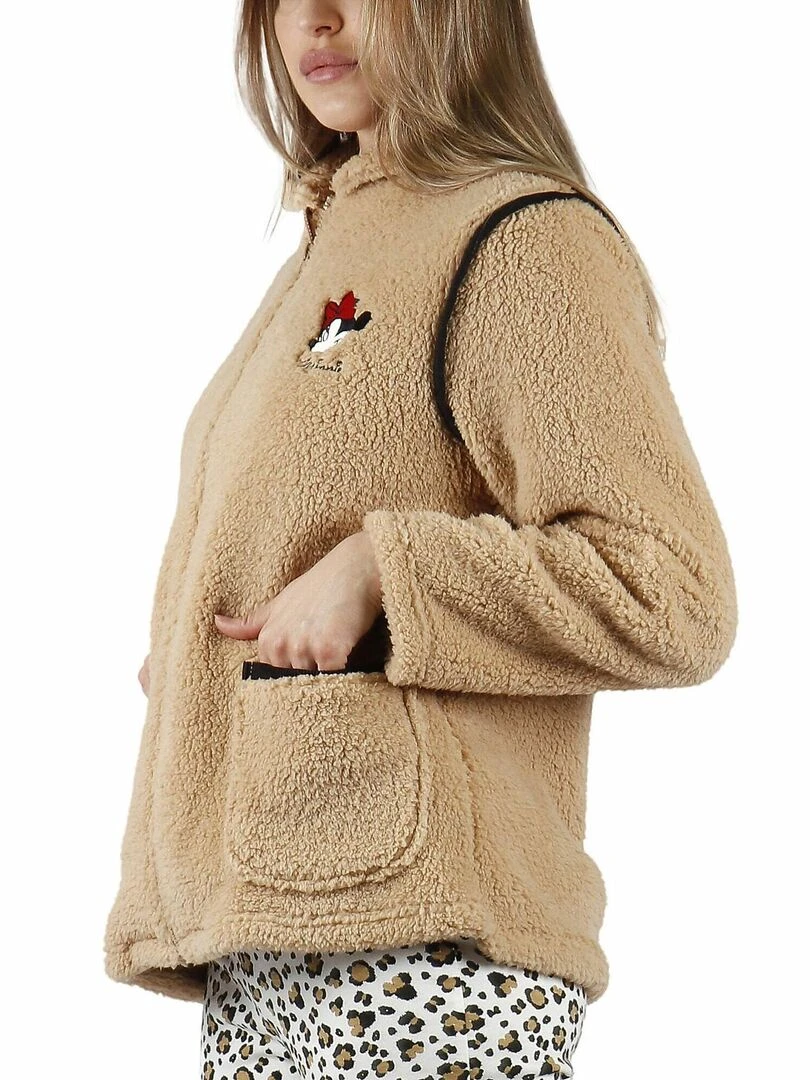Veste d'intérieur Minnie Leopardo Disney   Marron