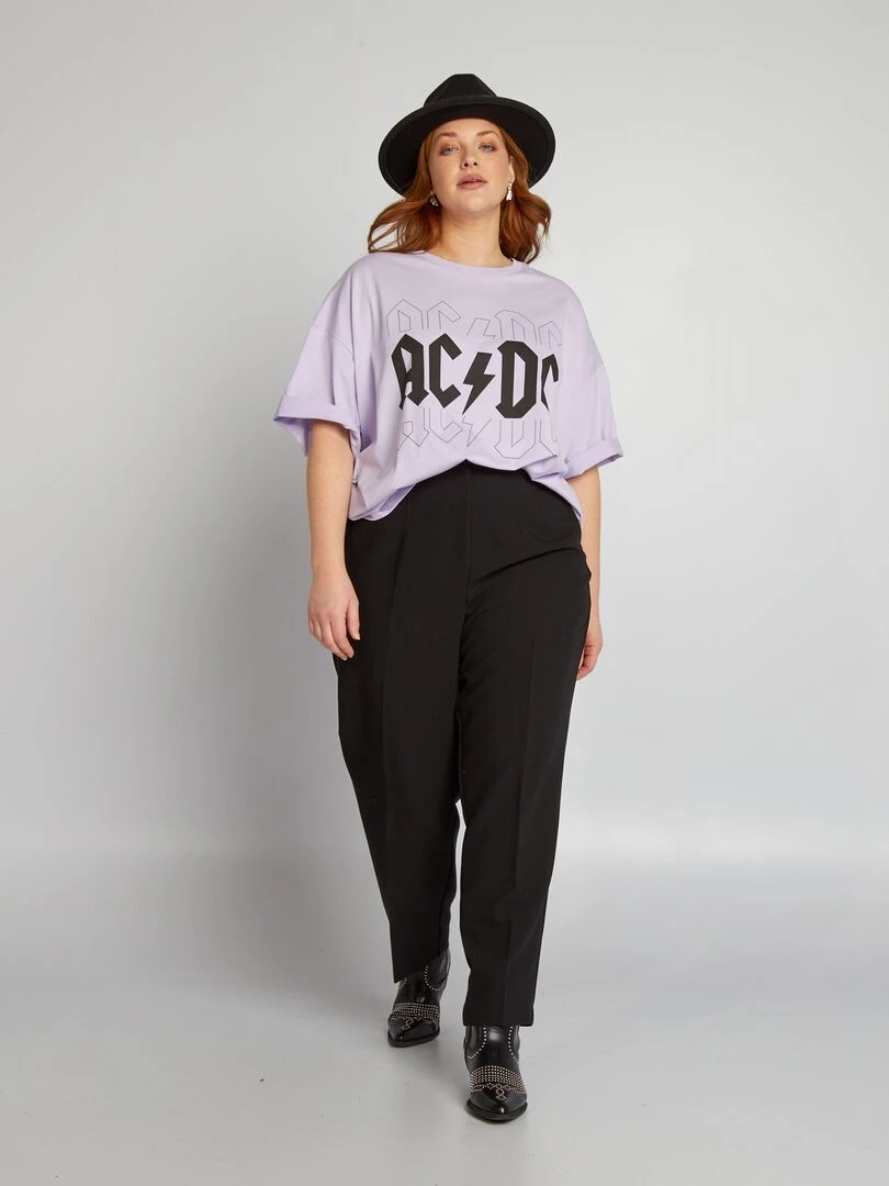 T shirt 'AC/DC' à manches courtes Violet