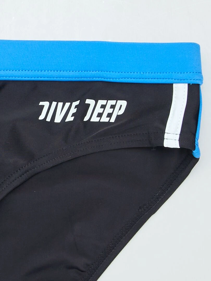 Slip de bain uni Noir