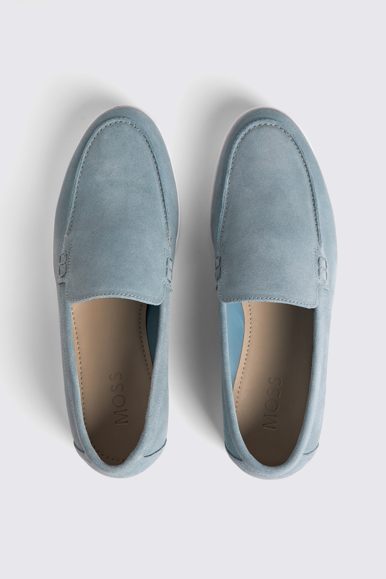 Lewisham Slate Blue Suede Casual Loafers Buy Online at Moss