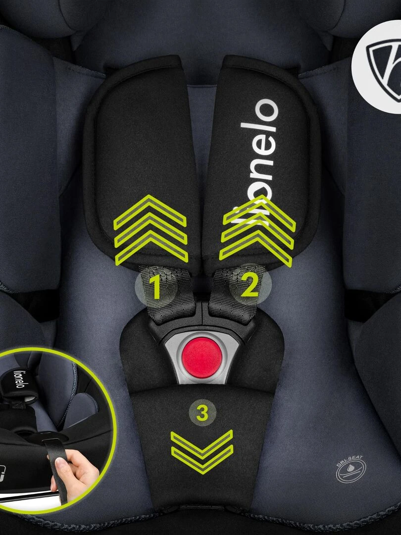 Siège auto bébé LIONELO Astrid i Size   De 0 à 13 Kg   Groupe 0+   Noir Gris