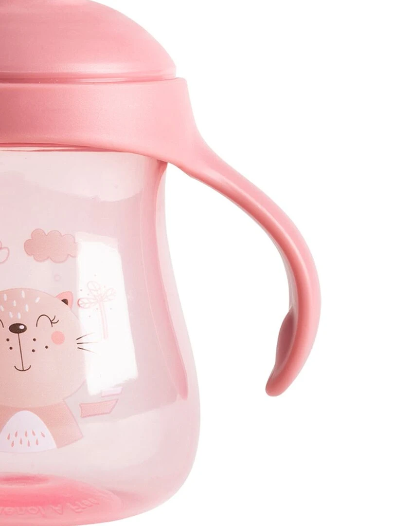 Tasse à bec rigide 240 mL Chat rose   Rose