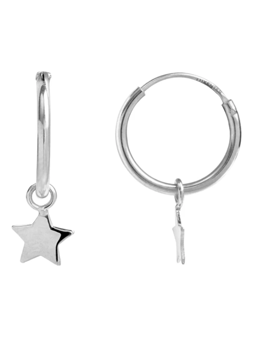Boucles d'oreilles essentielles en argent 925 avec finition rhodiée Argent